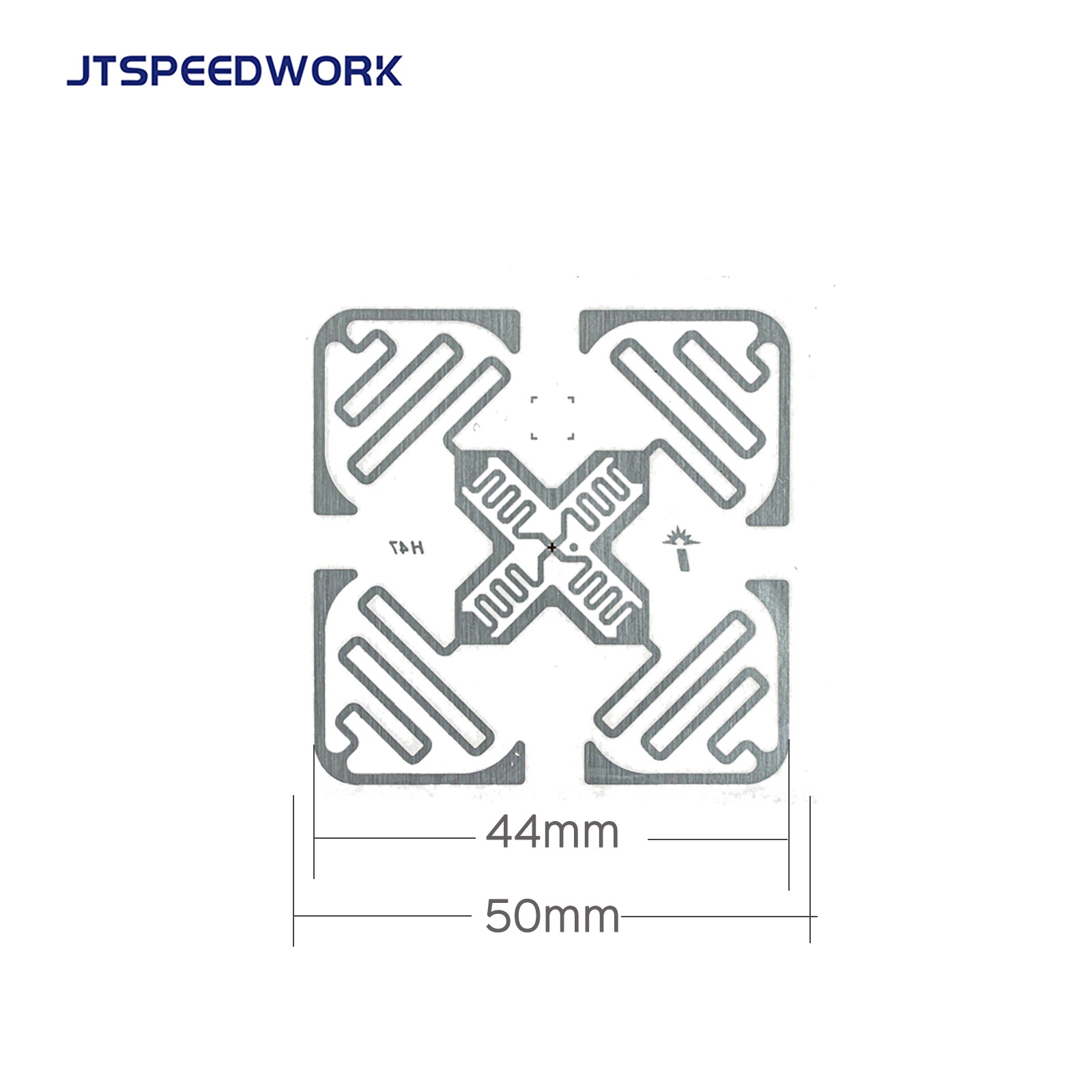 JT-IH47 50*50mm UHF RFID 860-960MHz UCODE 9 Teg Label Pelekat