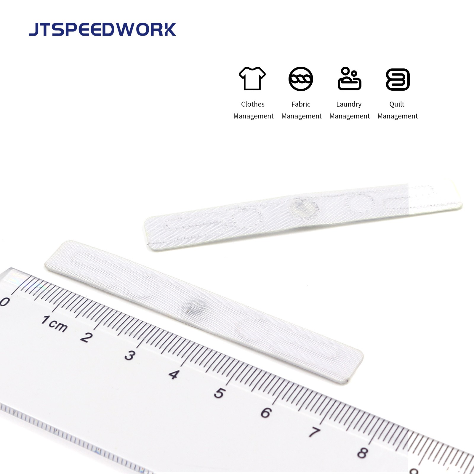 Tag RFID Boleh Dibasuh Fabrik Dobi Tekstil JT-F7010 70*10mm 860-960Mhz UHF RFID