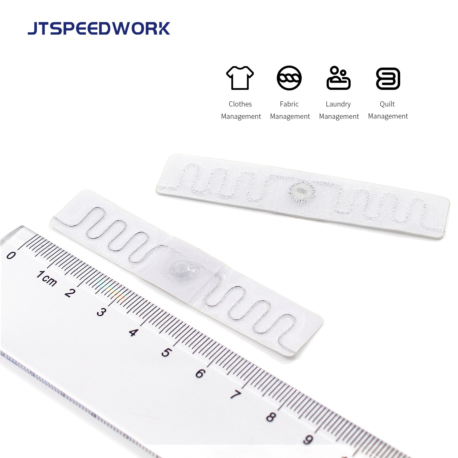 Tag Kain RFID Boleh Dibasuh Fabrik UHF JT-F7515 902-928Mhz 75x15MM